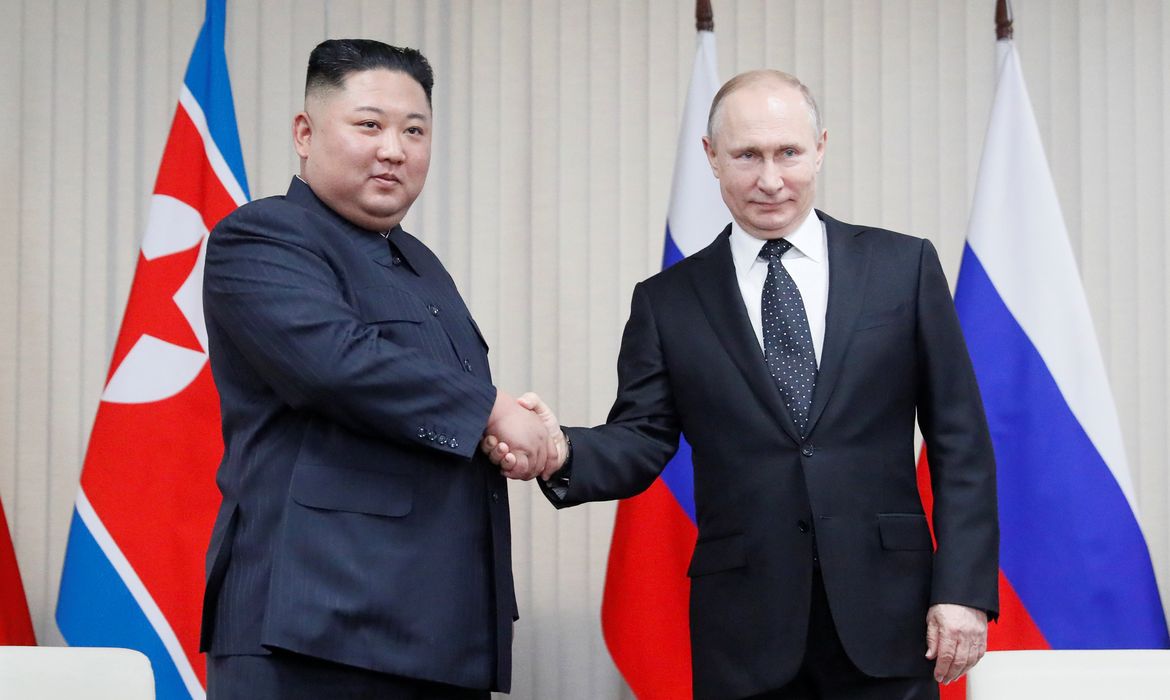  Kim Jong Un , Putin, Encontro. 
 Sergei Ilnitsky/Pool via REUTERS