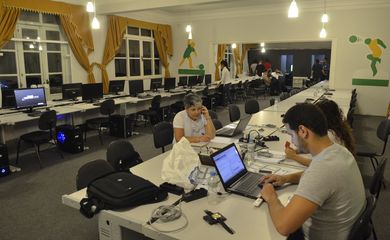 Redação do Centro Aberto de Mídia no Forte de Copacabana vai funcionar para imprensa nacional e internacional durante a Copa do Mundo (Fernando Frazão/Agência Brasil)