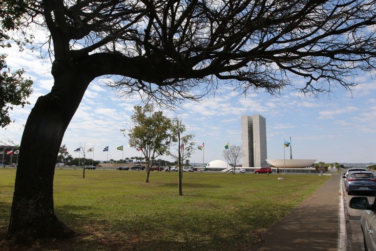 Palácio do Congresso Nacional na Esplanada dos Ministérios em Brasília