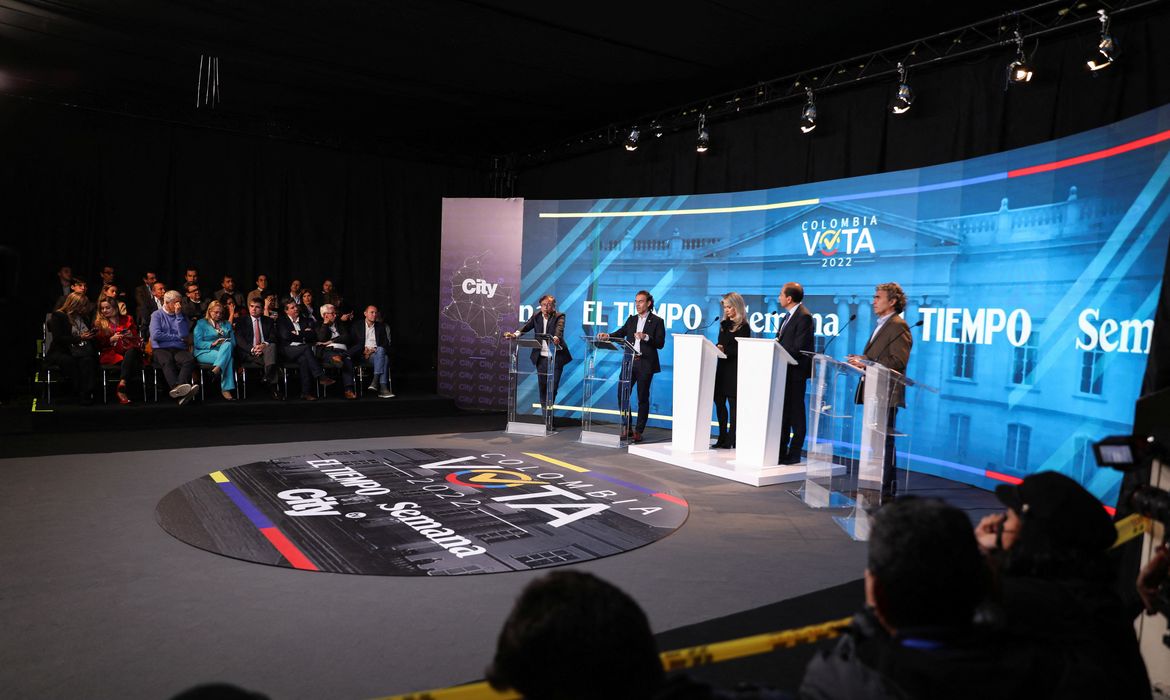 Colombia's presidential candidates attend a debate in Bogota