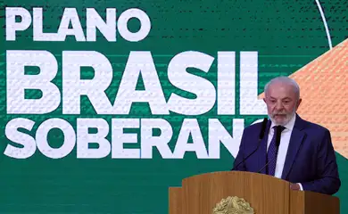 Brasília (DF) 13/08/2025 - O presidente da República, Luiz Inácio Lula da Silva, fala durante assinatura da medida provisória (MP) Brasil Soberano., no Palácio do Planalto Foto: CanalGov/Reprodução