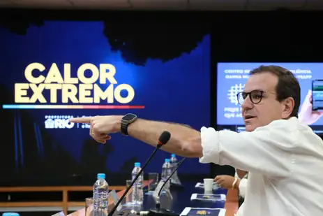 Rio de Janeiro (RJ), 16/02/2025 - Prefeito do Rio de Janeiro Eduardo Paes durante recomendações e anúncio medidas contra calor extremo. Foto: Marcos de Paula/Prefeitura do Rio