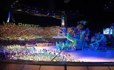 O boi Caprichoso, na primeira noite do Festival de Parintins