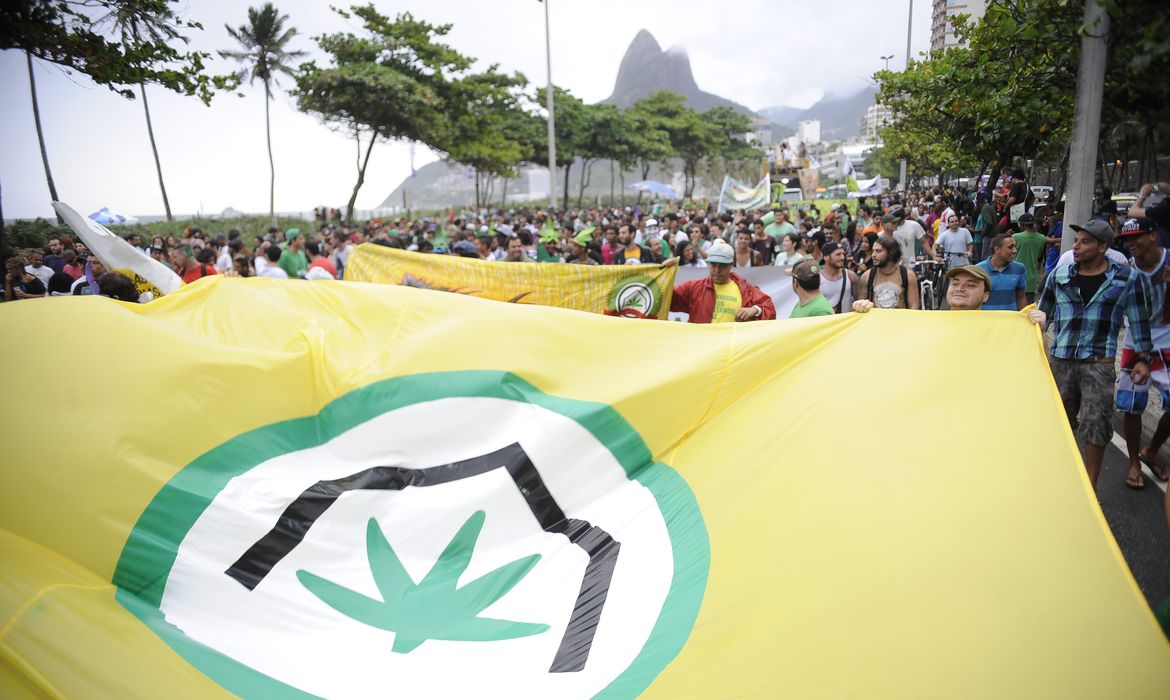 Marcha da maconha aconteceu na orla de Ipanema, zona sul do Rio, e pede a legalização do consumo(Tomaz Silva/Agência Brasil)