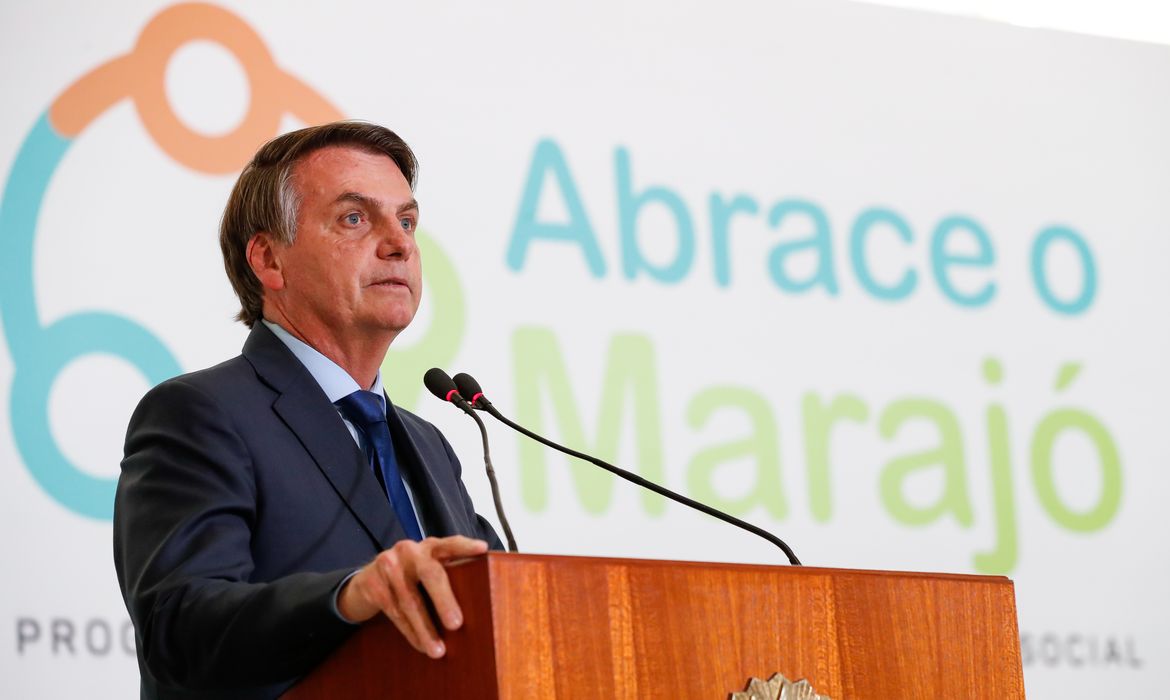 Presidente da República, Jair Bolsonaro, durante cerimônia de Lançamento do Programa Abrace o Marajó