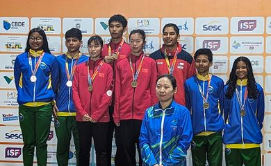 Brasileiros integraram equipe de Badminton, que disputou a Gymnasiade 2023 e recebeu medalhas. Foto: Associação Miratus