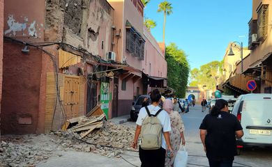 Marraquexe, Marrocos -  O terremoto aconteceu no último dia 8, na cidade de Marrakech, no Marrocos, onde a comitiva do Geoparque Seridó (RN) participada de uma conferência da Unesco. Foto: Geoparque Seridó