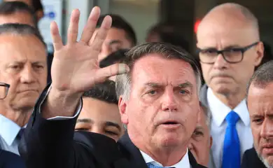 Brasília (DF), 26/03/2025  - Ex-presidente Jair Bolsonaro durante declaração a imprensa após virar Réu no STF. Foto: Lula Marques/Agência Brasil