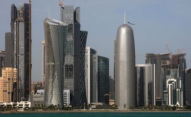 Vista do moderno centro de Doha, capital do Catar