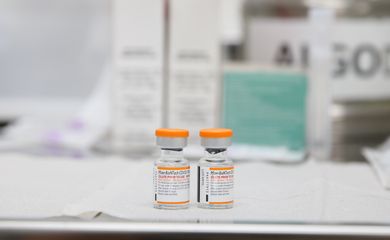 Doses pediátricas da vacina da Pfizer contra covid-19 na Unidade Básica de Saúde - UBS Aldeia Jaraguá Kwaray Djekupe, no Jaraguá.