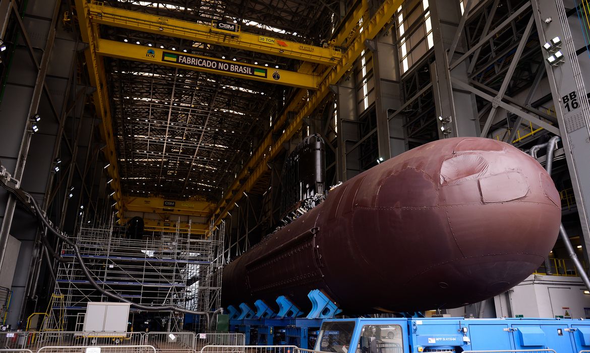 Marinha trabalha na construção do submarino Toneleiro no Complexo Naval e Industrial de Itaguaí (CNI)
