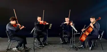 Quarteto Brasiliano – Cassio Della Chiesa (violino), Mateus Meireles (violino), Wallace Cristóvão (viola) e Frank Junior (violoncelo)