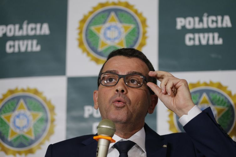 O chefe de Polícia, delegado Rivaldo Barbosa fala em entrevista sobre a denúncia do Ministério Público do Rio de Janeiro que pediu seu afastamento por irregularidades em licitações na contratação de empresas de informática.