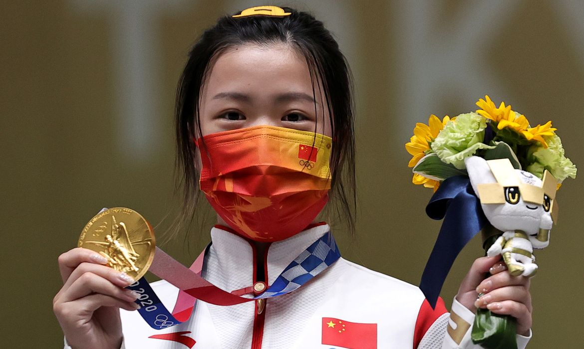 tóquio 2020, olimpíada, primeiro ouro, tiro esportivo, Qian Yang