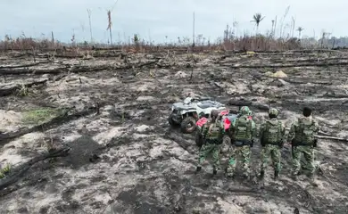 Rio Branco-Acre 01/10/2024 Polícia Federal no Acre, deflagrou operação para combater os crimes de desmatamento, impedimento de regeneração e provocação de incêndio em uma área de aproximadamente 950 hectares, situada em gleba pública federal. Foto: Polícia Federal/Divulgação