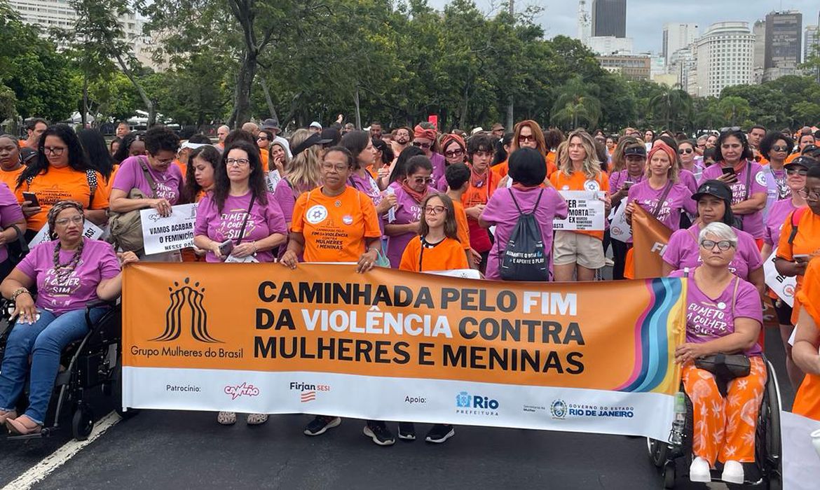 Rio de Janeiro (RJ) 10/12/2023 - Caminhada pelo fima da violência contra a mulher.
Foto: Divulgação