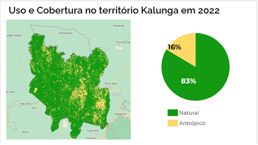 Brasília (DF) 15/09/2023 - Mapa mostrando o território Kalunga na Chapa dos Veadeiros - Preservação kalungas Arte MapBiomas/Divulgação
