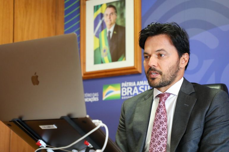  Ministro das Comunicações, Fábio Faria durante webinar de lançamento da campanha 
