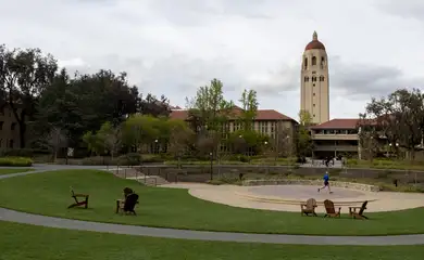 Hoover Tower is seen at the Stanford University in Stanford, California, United States on March 17, 2020. Campus is almost empty, due to the outbreak of novel coronavirus (COVID-19) in the San Francisco Bay Area. Six counties in the San Francisco Bay Area has entered a 