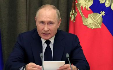 Presidente da Rússia, Vladimir Putin, durante reunião em Sochi