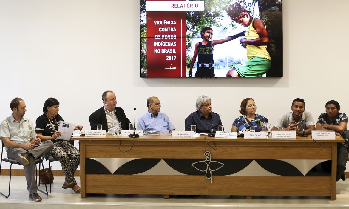 O Conselho Indigenista Missionário (Cimi) divulga relatório Violência Contra os Povos Indígenas no Brasil – Dados de 2017, na sede da Conferência Nacional dos Bispos do Brasil (CNBB), em Brasília.
