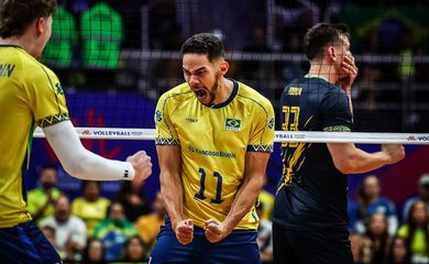 Eslovênia- 14/06/2025 Após início apagado, Brasil vence Ucrânia de virada na Liga das Nações. Foto- Divulgação/ Word Volleyball
