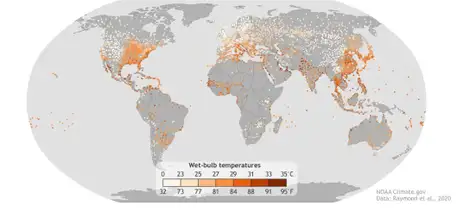 mapa calor credito noaa climate.gov  - Entenda estudo da Nasa sobre 'Brasil inabitável' em 50 anos