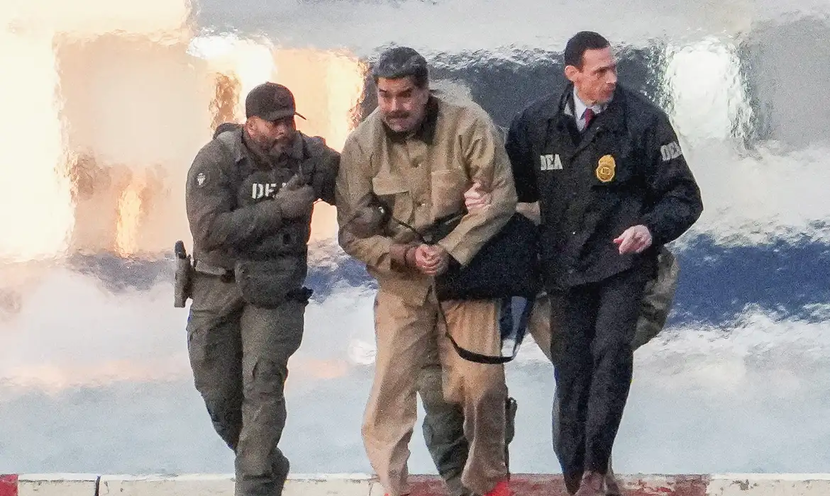 Captured Venezuelan President Nicolas Maduro is escorted, as he heads towards the Daniel Patrick Manhattan United States Courthouse for an initial appearance to face U.S. federal charges including narco-terrorism, conspiracy, drug trafficking, money laundering and others in New York City, U.S., January 5, 2026. REUTERS/Adam Gray     TPX IMAGES OF THE DAY
