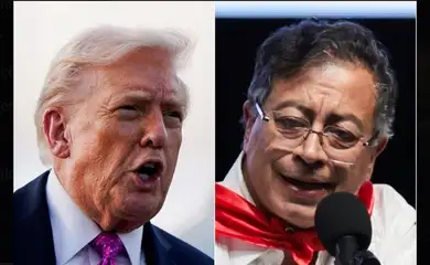 Brasília - 19/10/2025 - Presidente do EUA, Donald Trump e presidente, Gustavo Petro, da Colômbia. Foto reprodução