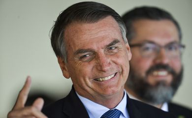 O presidente Jair Bolsonaro e o ministro de Relações Exteriores, Ernesto Araújo, recebem o presidente da Argentina, Mauricio Macri, para almoço no Palácio do Itamaraty.