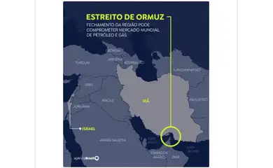 Mapa Estreito de Ormuz. Foto: Arte/EBC