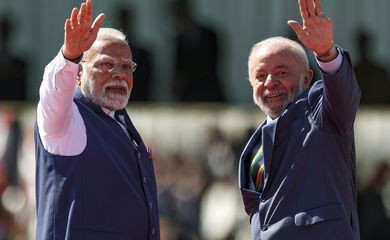 Brasília (DF), 08/07/2025 - O presidente Luiz Inácio Lula da Silva recebe o primeiro-ministro da Índia, Narendra Modi, em cerimônia oficial no Palácio da Alvorada. Foto: Marcelo Camargo/Agência Brasil