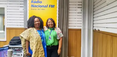 Mãe Francys Baiana do Acarajé nos estúdios da Rádio Nacional