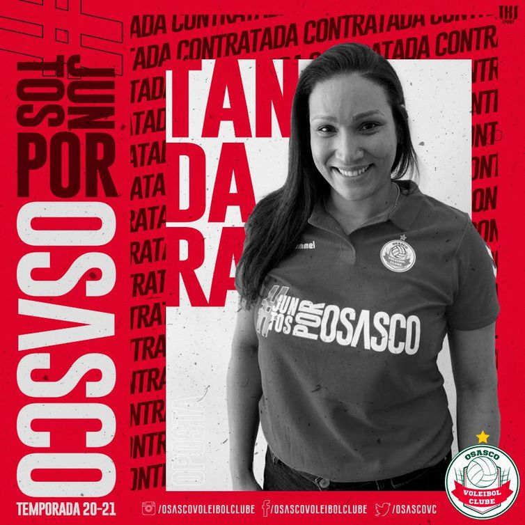 Twitter/Osasco Voleibol Clube Tandara, novo reforço do Osasco