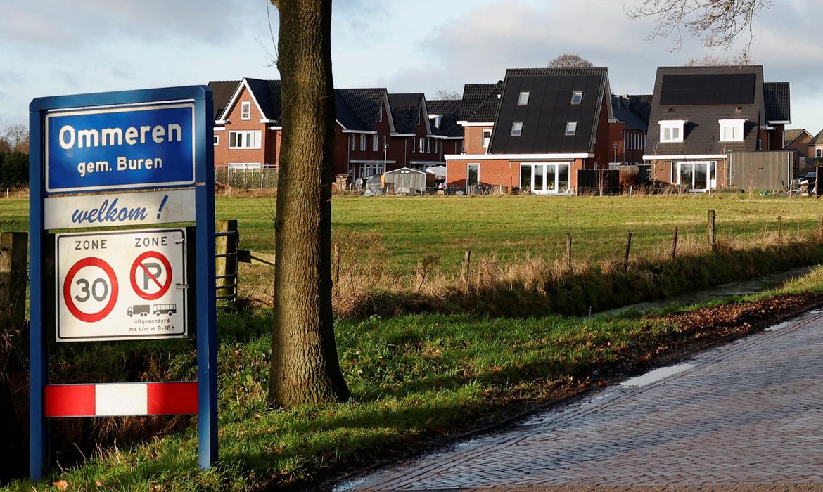 A general view of a street in the Dutch village of Ommeren