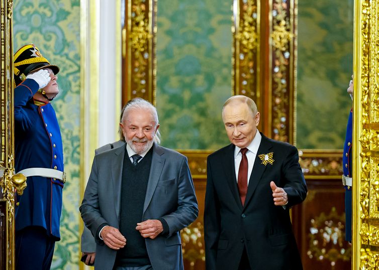 Rússia- 09/05/2025 Presidente da República, Luiz Inácio Lula da Silva, durante reunião com o Presidente da Federação da Rússia, Vladimir Putin. Grande Palácio do Kremlin, Rússia - Moscou.
Foto: Ricardo Stuckert / PR