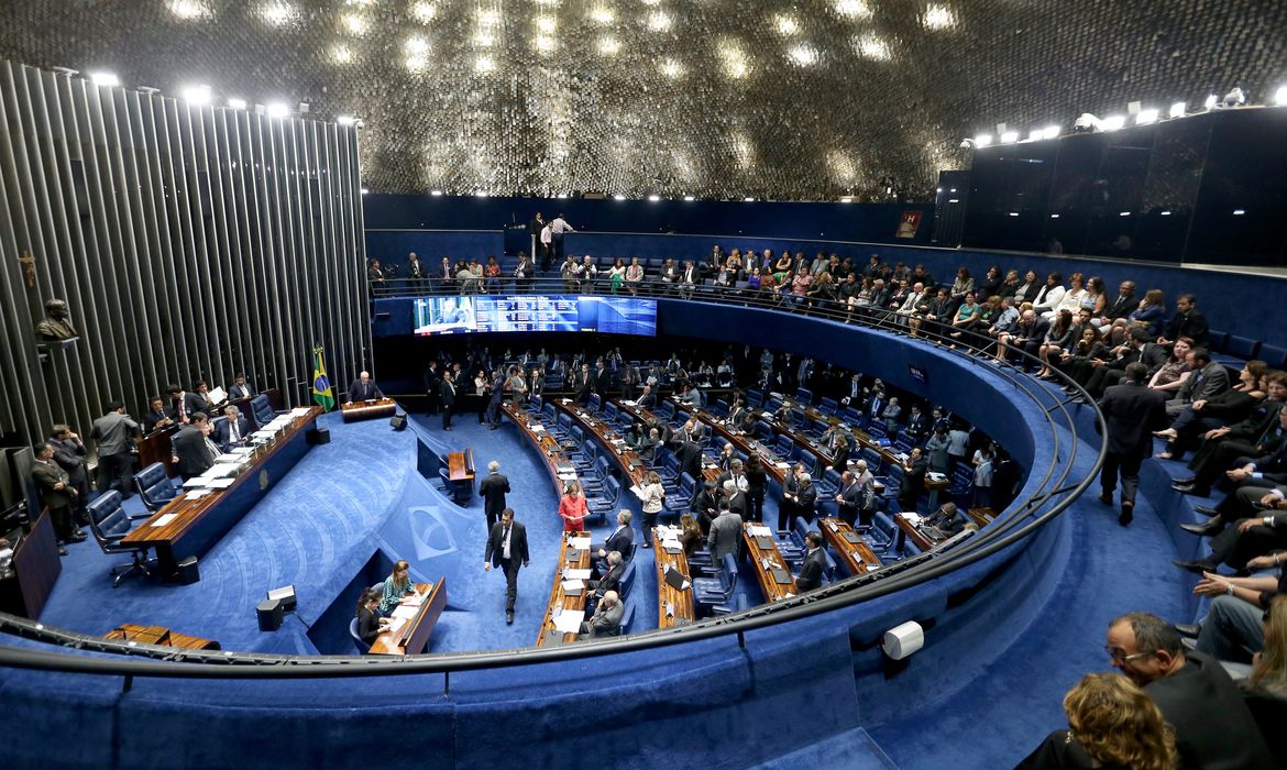 Brasília - Plenário do Senado analisa Medida Provisória 714/2016, que amplia a participação estrangeira no capital com direito a voto das empresas aéreas brasileiras (Wilson Dias/Agência Brasil) 