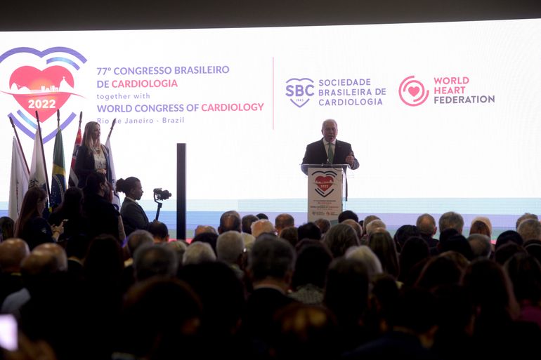 O ministro da Saúde, Marcelo Queiroga, durante abertura do 77º Congresso Brasileiro de Cardiologia / Mundial de Cardiologia 2022, no Rio de Janeiro