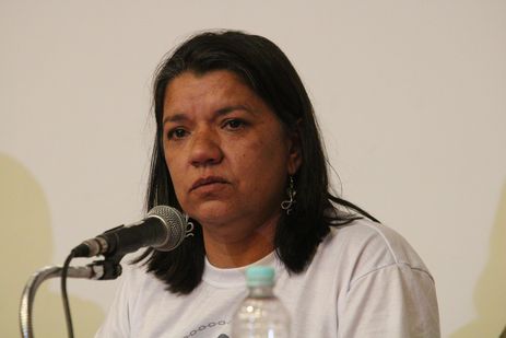 Rovena Rosa/Agência Brasil São Paulo (SP), 01/12/2023 - Maria Cristina Quirino, mãe de Denys Henrique Quirino, morto no Massacre de Paraisópolis em 2019, participa do evento Mulheres em Luta por Memória, Justiça e Verdade, no Memorial da Resistência. Foto: Rovena Rosa/Agência Brasil