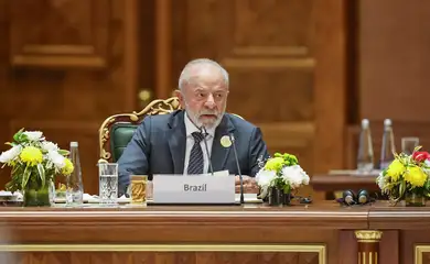 19.02.2026 - Presidente da República, Luiz Inácio Lula da Silva, durante a Sessão plenária com almoço de trabalho, no Centro de Convenções Bharat Mandapa. Nova Délhi - Índia.  Foto: Ricardo Stuckert / PR