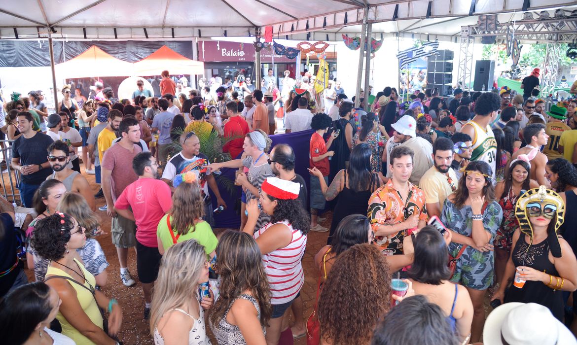 Brasília - Os brasilienses puderam curtir três blocos de Carnaval. Os Blocos Galo Cego, Encosta que ele Cresce e o do Peleja (foto), animaram os presentes (Fabio Rodrigues Pozzebom/Agência Brasil)
