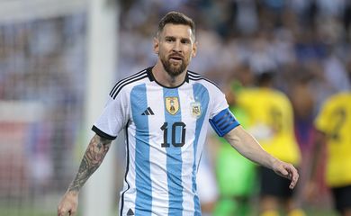 Messi em jogo da seleção argentina