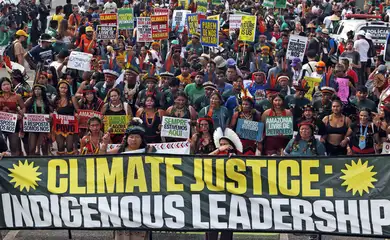 Belém (PA), 17/11/2025 - Marcha Global dos Povos Indígenas - A Resposta Somos Nós, evento paralelo à COP30. Foto: Bruno Peres/Agência Brasil