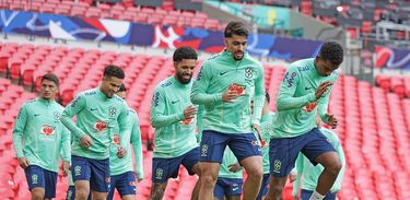 Treino da Seleção Brasileira em Wembley