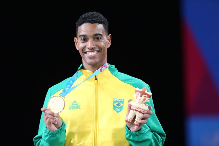 Ygor Coelho (Brasil), medalha de ouro no individual masculino do badminton nos Jogos Pan-Americanos Lima 2019. - Abelardo Mendes Jr