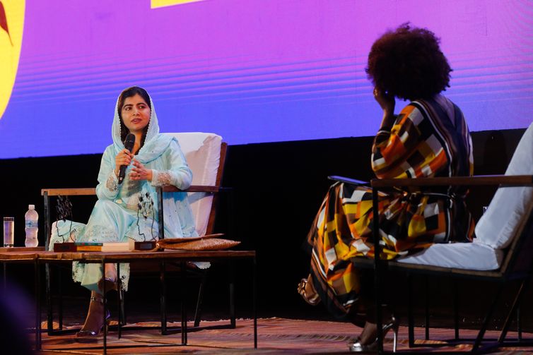 Rio de Janeiro (RJ), 22/05/2023 - A ativista paquistanesa Malala Yousafzai participa do Festival do Leitor, no Maracanãzinho. Foto: Fernando Frazão/Agência Brasil