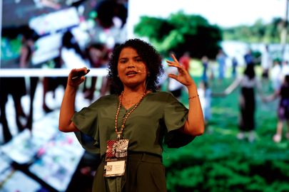 Belém (PA), 07/06/2025 - A estudante de engenharia e pesquisadora, Francielly Rodrigues  se apresenta no TEDx Amazônia, no Theatro da Paz, centro da cidade. Foto: Tânia Rêgo/Agência Brasil