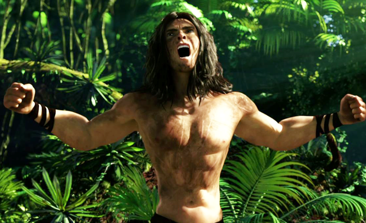 Tarzan cresce isolado da civilização aprendendo as leis da selva