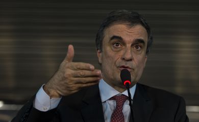 O Ministro da Justiça, José Eduardo Cardozo, durante entrevista coletiva no Ministério da Justiça (Marcelo Camargo/Agência Brasil)