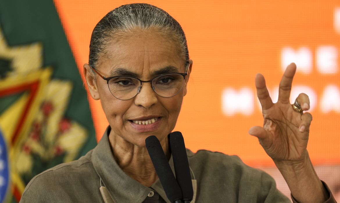 Brasília (DF), 05/06/2024 - A ministra do Meio Ambiente, Marina Silva, durante entrevista coletiva nesta quarta-feira (5), Dia Mundial do Meio Ambiente. Foto: Marcelo Camargo/Agência Brasil